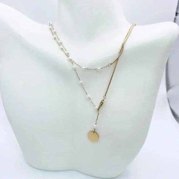 Delicate Pearl Necklace | Pearl Necklace | Gold Plated | Long Necklace - Picture 5 of 5